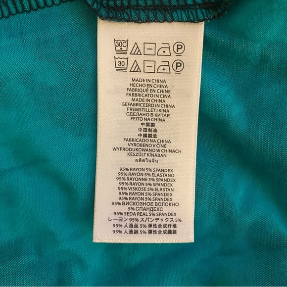 Michael Kors Teal and Black Animal Print Blouse EUC S - Picture 4 of 6